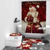 Cortina de Chuveiro de Natal Amazon Sem Furos Tecido à Prova d'Água Cortina de Banheiro de Hotel Cortina de Chuveiro Personalizável