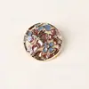 Botões metálicos vintage vazados com gotas de óleo e design floral cravejado de diamantes, botões redondos para casacos trench, suéteres e cardigãs