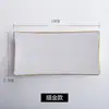 Phnom Penh Plato de Cerámica para Toallas Plato para Jabón Blanco Ovalado Rectangular Soporte para Toallas Bandeja para Toallas Húmedas para el Hogar