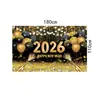 Novo Tecido de Fundo de Ano Novo 2026 da Amazon para Festa de Contagem Regressiva de Véspera de Ano Novo, Fogos de Artifício, Banner de Porta de Garagem, Bandeira
