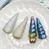Cuerno de Unicornio Transfronterizo Fondo Plano Redondo Diadema de Cabeza de Unicornio Accesorios para el Cabello Arcoíris Dorado Plateado Purpurina Fina Accesorios para Ropa