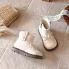 Moda Retro Infantil Dr. Botas Martens 2026 Otoño/Invierno Nuevo Estilo Botas Cortas Sencillas para Niñas Botas de Algodón con Felpa para Bebé de Niña Modernas