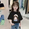 Camisetas de Manga Corta para Niñas Pequeñas y Medianas, Bebés Niñas, Algodón Puro, Cuello Redondo, Corte Holgado, Ropa de Verano para Niñas Pequeñas