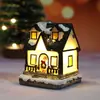 Decoraciones Navideñas Resina Luminosa Micro-Paisaje Casa Pequeña Decoración Navideña Adornos Pequeños Suministros para Regalos