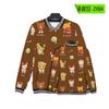Traje de Béisbol Nuevo Otoño e Invierno Personaje de Dibujos Animados Rilakkuma Oso Lindo Estampado 3D Chaqueta Abrigo de Manga Larga