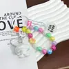 Nuevo Llavero Colgante de Conejo Acrílico Tridimensional Galvanizado Accesorios Pequeños Frescos de Colores con Cuentas Decoración para Cubierta de Auriculares
