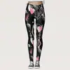 Leggings Femininos de Moda Europeus e Americanos Transfronteiriços para o Dia dos Namorados de 2026, Formato de Coração, Estampa Digital Personalizada, Casuais, Slim Fit