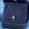 Ouro rosa moda quatro folhas trevo colar diamante zircão sorte clavícula pingente titânio aço não desbotamento clavícula cadeia fábrica