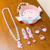 Pulsera infantil de sirena de nueva celebridad en línea, linda concha, clip de oreja sin dolor, anillo de pelo de princesa sirena, traje, caja de regalo