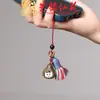Pulsera Artesanal de Madera con Semillas de Cascabel, Cascabel de Agitar a Mano, Carrillón de Viento de Cáscara de Fruta de los Deseos, Colgante para Bolso, Llavero para Teléfono