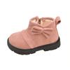 Stock Disponible Botas Martin para Niños con Lazo, Estilo Coreano Casual con Cremallera Lateral, Zapatos de Invierno Resistentes al Desgaste para Bebé, Zapatos de Algodón Estilo Invierno