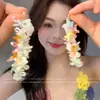 Pendientes de Flor de Malla Plateada con Borla Moda Dulce Fresco de Botón Versátiles Elegantes de Alta Gama Pendientes Venta al por Mayor