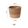 Estilo nórdico natural Seagrass tecido flor vaso rattan planta verde planta conjunto vaso casa decorativa flor louça flor cesta de armazenamento cesta