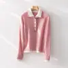 Suéter de Punto Hengjia Qh 100% Lana con Solapa Falsa de Dos Piezas para Mujer 2026 Bloques de Color Elegante Versátil Abrigo Suéter