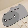 Tapete de piso de barro de diatomeas con animal de dibujos animados para el hogar, baño, tapete antideslizante, forma especial, lindo, adorable, absorbente para inodoro, secado rápido, tapete para pies