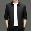 Nueva Chaqueta de Hombre para Primavera y Otoño Ropa de Trabajo Ejecutiva Funcionario Negocios Clásica Cuello Solapa Chaqueta de Seda de Leche