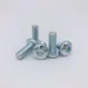 Tornillo para máquina con cabeza de sartén hexagonal interior azul y blanco galvanizado GB2672 grado 10.9 M3M4M5M6M8