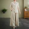 Foto Real de Conjunto de Yoga a la Moda 2026 Verano Gama Alta Casual Artístico Zen Ropa Top y Pantalones Ropa de Té Conjunto de Dos Piezas