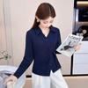 Camisa Elegante de Manga Larga con Lazo de Moda Otoño 2025 Ajustada a la Cintura Irregular