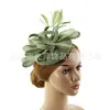 Chapéu de Pena Retrô para Banquetes e Festas, Elegante Estilo Francês para o Kentucky Derby, Acessório de Cabelo em Renda Falsa de Linho