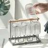 Vaso de Vidrio Transparente con Rayas Verticales de Color Natural para Agua, Enjuague Bucal, Cepillado de Dientes y Lavado; Taza Repujada para Hogares, Hoteles y Casas de Huéspedes