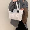 Conjunto da Moda Versátil de Grande Capacidade Acolchoado em Algodão Bolsa Tote Portátil Estilo Coreano Simples para o Dia a Dia Bolsa de Ombro/Axila