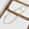 Collar de Perlas Naturales y Piedras Naturales de Colores con Cuentas Dopamina para Mujer, Nuevo Producto de Lujo Ligero de Nicho, Cadena de Clavícula de Gama Alta para Mujer
