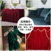 Tecido de veludo dourado de largura ampla de 2m, tecido decorativo de veludo vermelho espessado para cortinas, toalhas de mesa, cortinas de palco e capas de poeira