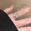 Anillo de Mariposa con Circonita y Perla para Mujer, Lujo Ligero, Anillo de Dedo de Gama Alta, Diseño Único de Nicho, Anillo Abierto Ajustable