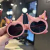 Óculos de sol infantis de desenho animado Kolomi laço fofo princesa óculos de sol fofos para fotos óculos de viagem de férias