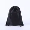 Mochila Esportiva Personalizada de TNT com Zíper e Cordão, Bolso com Cordão, Bolsa de Poliéster com Cordão Duplo, Grande Capacidade, Bolsa de Armazenamento