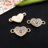1 Pieza de Ojo Maligno Doble Agujero Diamante Ancla Palmera Corazón Pulsera Collar Colgante, Venta Caliente Transfronteriza