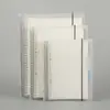 Banda Elástica Libro de Registro de Hojas Sueltas Clip Metálico Negro Transparente Libro en Inglés Cuadrado Cuaderno de Mano Cornell Página Separadora de Cuatro Colores