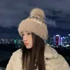 Chapéu de Lã Tricotado Colorido Estilo Coreano Versátil para Outono e Inverno Chapéu Quente Espessado com Proteção para Ouvido Casual à Prova de Vento Tampa para Dedos
