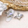 Populares joyas de aleación para uñas de la Reina Madre grandes, corazón de durazno torcido, Diamante, estilo retro, plata, accesorios de diamantes decorativos para uñas