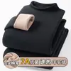 [Atacado Internacional] Conjunto de Roupa Íntima Térmica Masculina Outono e Inverno, Gola Alta Meio, Forrado com Fleece, Espessado, Resistente ao Frio, Conjunto de Cima e de Baixo para Outono