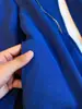 Sudadera con capucha de punto con patrón de escamas de dragón Klein azul americano para hombre, Otoño, Corte limpio, Cuello alto, Chaqueta de béisbol, Ropa exterior