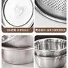 Batea de Acero Inoxidable Extra Gruesa, Batea para Mezclar Masa, Colador de Grado Alimenticio, Batea para Lavar Verduras, Batidor de Huevos, Batea de Cocina para Hornear en Casa