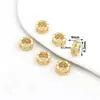Cuentas Espaciadoras en Forma de Moneda con Agujero Grande, Chapadas en Oro de 18 Quilates sobre Cobre e Incrustadas con Circonita, para Pulseras, Collares, Accesorios de Joyería DIY C45