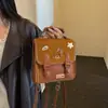 Mochila Pequeña Nueva Portátil de Viaje Estudiante Escolar Hombro Único Viaje Chicas Retro Trabajo Linda Doble Hombro Salida