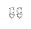 Pendientes nuevos transfronterizos de eBay con diseño hueco de amor y incrustaciones de circonitas, pendientes de personalidad sencilla y temperamento para niñas.