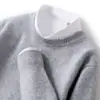 Suéter de lana gruesa para hombre, cuello redondo, manga larga, informal, de negocios, sencillo, holgado, combinable, de punto, para uso exterior, camisa base