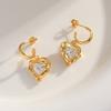 Pendientes de Amor para Mujer Moda Coreana Celebridad de Internet Mismo Estilo Corazón de Durazno Pendientes de Zircón Populares ins Pendientes de Gama Alta para Combinar con Todo