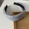 Yi Mengling Mismo Estilo Francés Tejido Gris Diadema Ancha para Mujer Diadema de Moda para la Parte Superior Craneal Alta Clips para el Cabello Accesorios para el Cabello