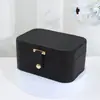 Caja de Joyería de Viaje de 2 Capas con Solapa de Botón Portátil para Collares, Pendientes, Anillos Estuche para Joyería Caja de Almacenamiento Anti-Enredos