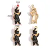 Accesorios para Joyería de Aleación con Goteo de Aceite Hechos a Mano Colgante de Gato Gatito Blanco y Negro Pulsera Collar Pendientes Colgante W478