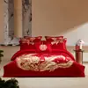 2026 Novo Algodão Puro Fio 40 Novo Estilo Chinês Bordado Casamento Conjunto de Várias Peças