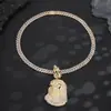 Nueva Moda Hip-Hop Colgante de Retrato con Circonita Totalmente Incrustada Collar Joyería para Hombre Tendencia Europea y Americana Accesorios Venta al por Mayor