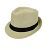Sombrero de caballero transpirable estilo británico con protección solar, sombrero jazz de fibra única de papel con ala corta, sombrero vintage unisex
