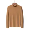 Suéter térmico de cuello alto medio para hombre de primavera y otoño, de terciopelo De, camiseta interior de manga larga para hombre joven y de mediana edad, de moda, para usar como base